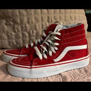 Red classic high top Vans